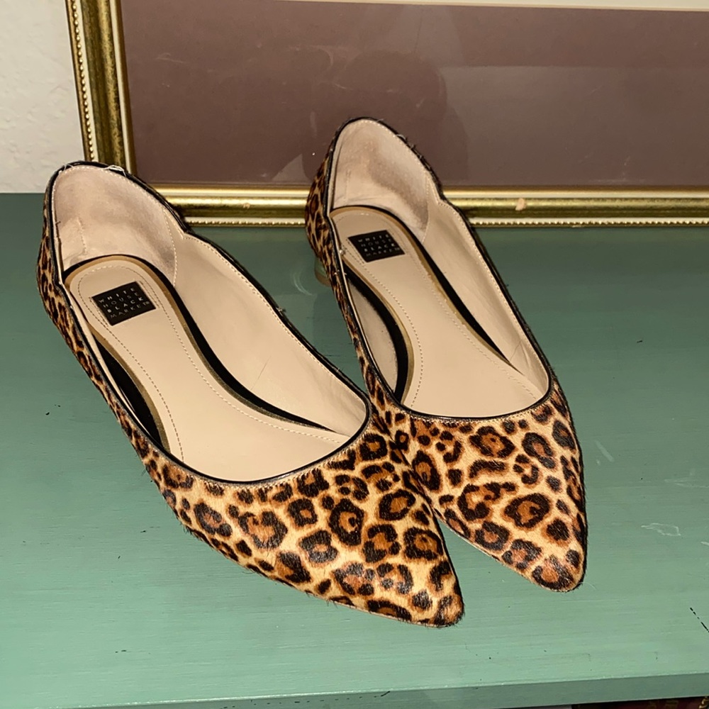 Leopard calf hair flats